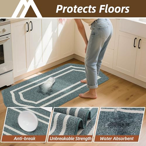 Kitchen Rugs Set of 2 Non Slip Kitchen Mats for Floor (2 Count)