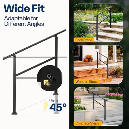 3 Step Hand Rails for Outdoor Steps (2 Count)