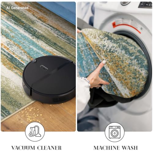 Abstract Washable Runners for Hallway 2x7 Runner Rug Non Slip Indoor (14 Sq Ft)