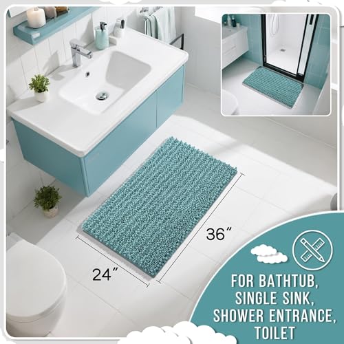 Large Bathroom Rugs Non Slip Washable 36x24 Inch