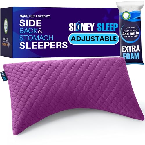 Adjustable Bed Pillow for Neck and Shoulder Support with Extra Shredded Fill