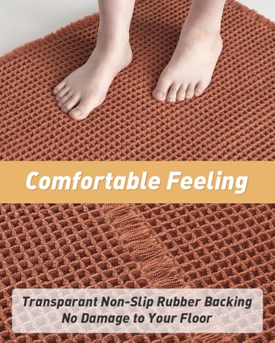 Upgraded Waffle Bath Mat Ultra Absorbent Non Slip Bathroom Mat (2 Sq Ft)