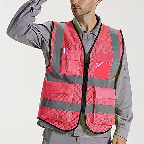 Reflective Safety Vest for Men & Women Mesh High Visibility Vest with Pockets Meets ANSI Standards