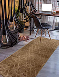 Custom Size Hallway Runner Rug Trellis Brown Color 31 inch Wide Select Your Length Non