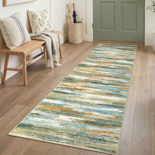 Abstract Washable Runners for Hallway 2x7 Runner Rug Non Slip Indoor (14 Sq Ft)