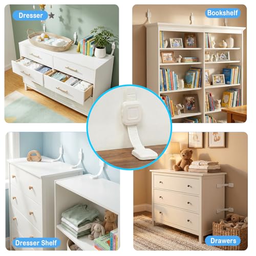 Upgraded No Drill Furniture Anchors for Baby Proofing (2 Count)