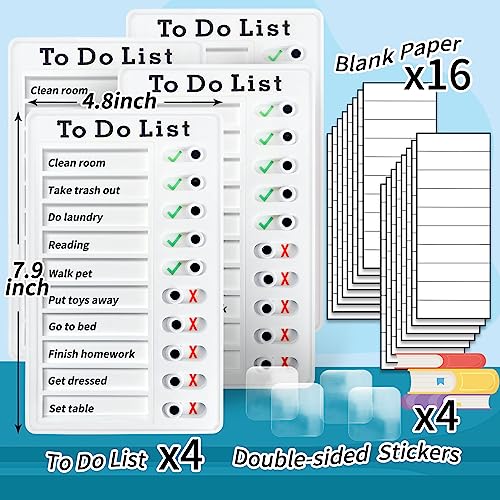 4 Pieces Chores Chart for Kids Multiple Kids