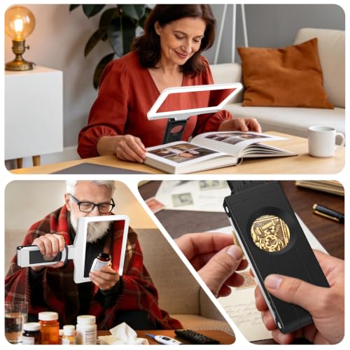 30X 6X Rechargeable Magnifying Glass for Reading