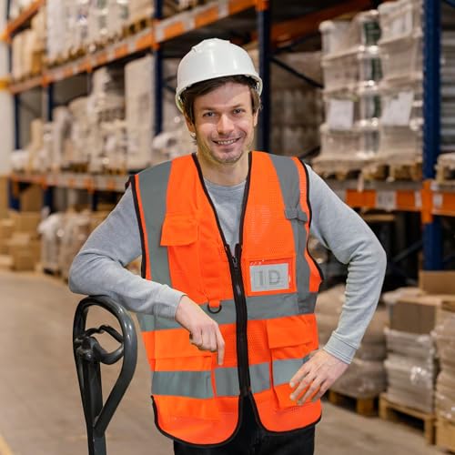 Orange 3xl High Visibility construction Vest with Reflective Strips