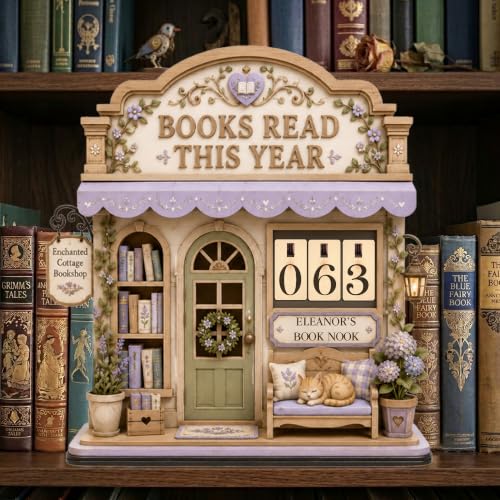 Personalized Books Read This Year Wooden Counter Sign