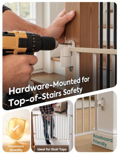 No Bottom Bar Baby Gate for Stairs