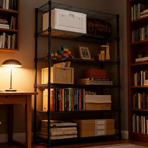 2100LBS 47.2" W 6 Tiers Shelf Storage Shelves Metal Shelving Unit Heavy Duty Garage Shelving Adjustable Wire Shelves for Pantry