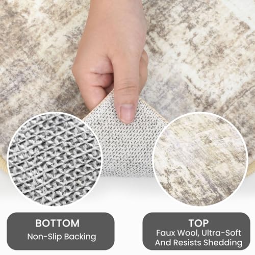 Round Area Rug 5 Ft Circle Entryway Rugs Round Washable Door Mat Indoor Entrance (25 Count)