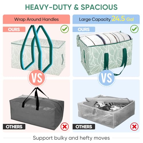 6 Pack Oversized Moving Bags with Reinforced Handles (6 Count)