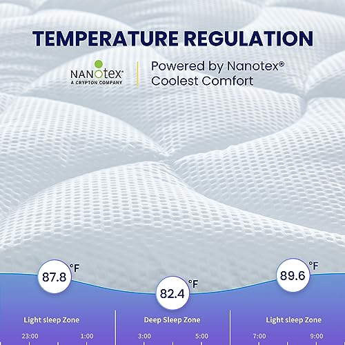 Twin XL Cooling Mattress Topper for College Dorm