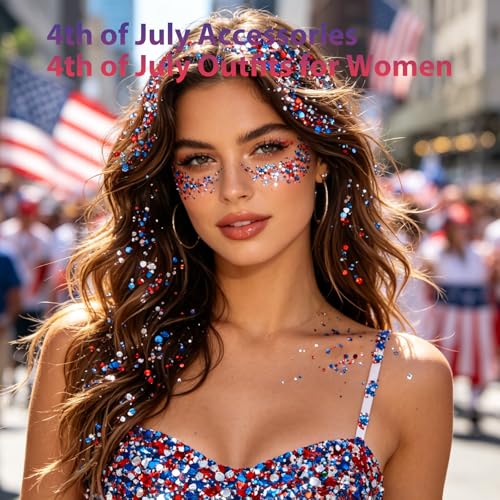1.23 oz Red White and Blue Glitter Stick for Face Hair Body