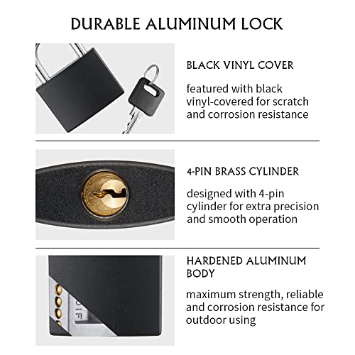 Covered Aluminum Padlock with Key (8 Count)
