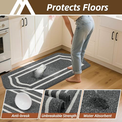 Long Kitchen Floor Mats and Rugs 2PCS Nonslip Washable