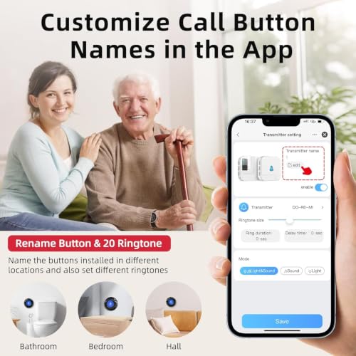 Wi Fi Wireless Caregiver Pager Call Button for Elderly at Home
