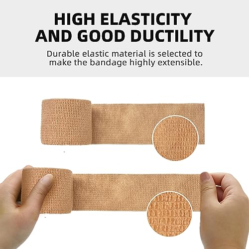 Self Adherent Cohesive Bandages Wrap 12Packs 3" x 5 Yards (12 Count)