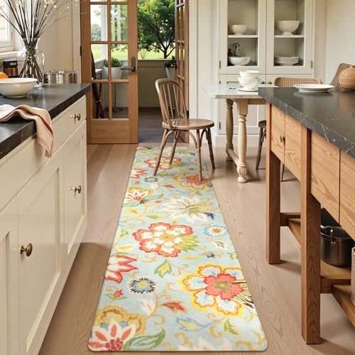 Floral Extra Long Runner Rugs for Hallways