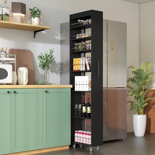 7 Tier Slim Rolling Pantry Storage Cart