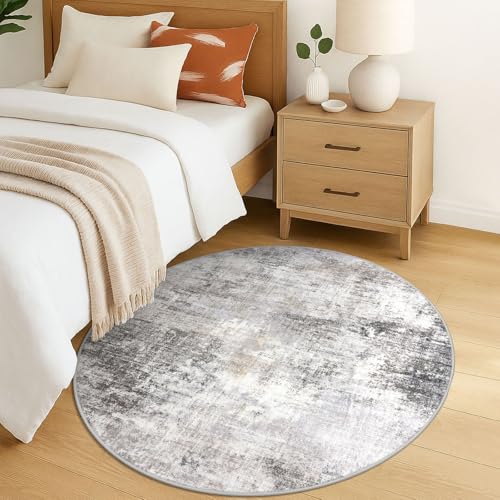 Round Area Rug 5 Ft Circle Entryway Rugs Round Washable Door Mat Indoor Entrance (25 Sq Ft)