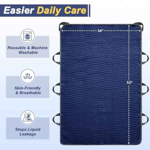 Washable Positioning Bed Pad with 8 Handles