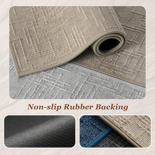Bath Mat Non Slip Super Absorbent Quick Dry Bath Mats for Bathroom Floor Rubber Backing Washable Bathroom Rugs Modern Woven Jacquard Mat (2.8333 Sq Ft)