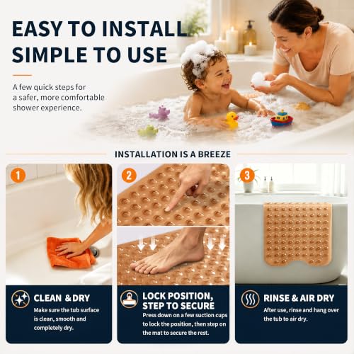 Non Slip Bath Mat for Tub 40x16