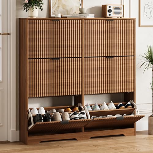 Shoe Cabinet Storage for Entryway with 6 Flip Drawers
