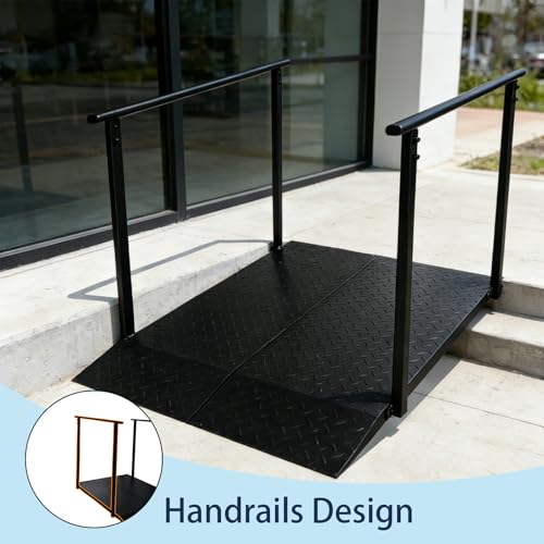 1000LBS 45" Wheelchair Ramp with Handrails