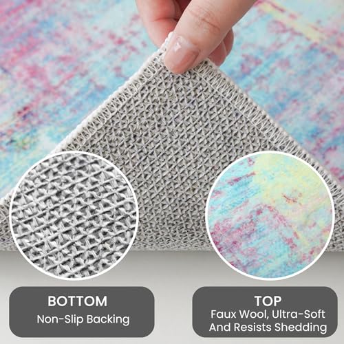 Small Abstract Area Rug 2x3 Ft Entryway Rugs Washable Door Mat Indoor Entrance