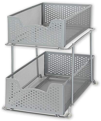2 Tier Sliding Cabinet Basket Organizer Drawer (2 Count)