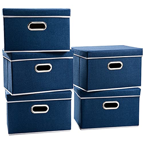 Foldable Storage Bin with Lid [5 (5 Count)