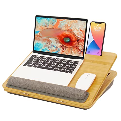 Adjustable Bamboo Lap Desk with Cushion