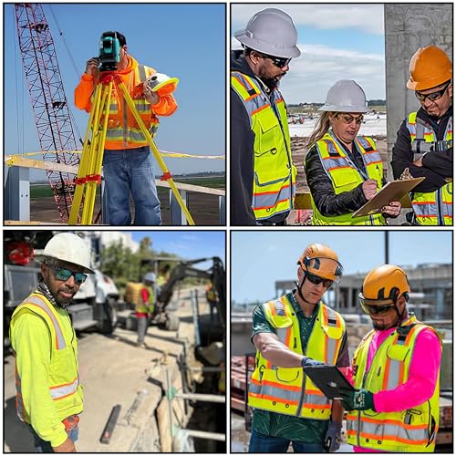 High Vis Reflective work security construction Heavy Woven Two Tone Engineer Vest