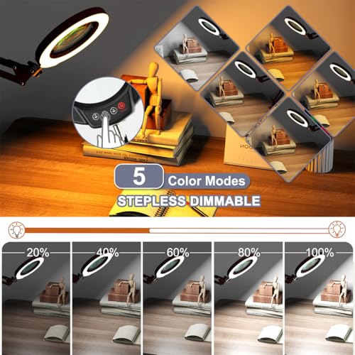 12X Magnifying Glass with Light and Stand