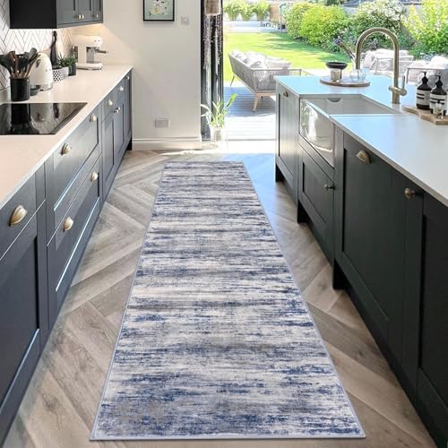 Modern Abstract Washable Rug Runner 2.6x10 Hallway Rug Runner Non
