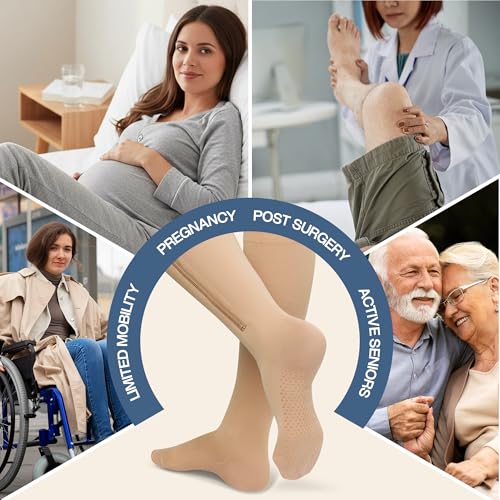 Non Slip Zipper Compression Socks for Men & Women