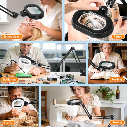 Magnifying Glass with Light and Clamp