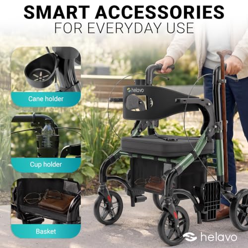 Wide 2 in 1 Walker Wheelchair Combo