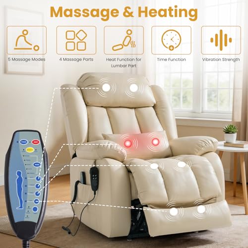 Dual Motor Infinite Position Lay Flat Power Lift Recliner Chair for Elderly