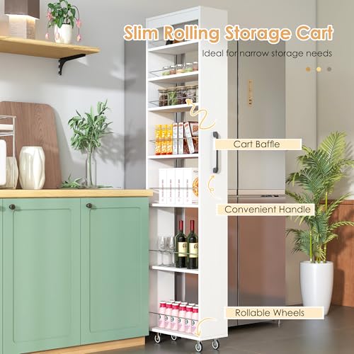Slim Rolling Storage Cart with Wheels