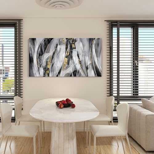 Black and Gold Abstract Wall Art