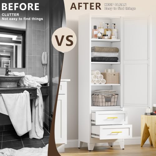 67" Tall Narrow Metal Storage Cabinet