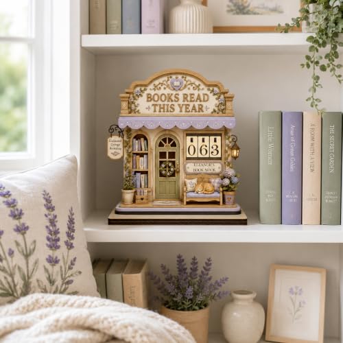 Personalized Books Read This Year Wooden Counter Sign