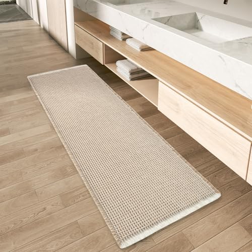 Upgraded Waffle Bath Mat Runner Absorbent Non Slip Bathroom Mat (12 Sq Ft)