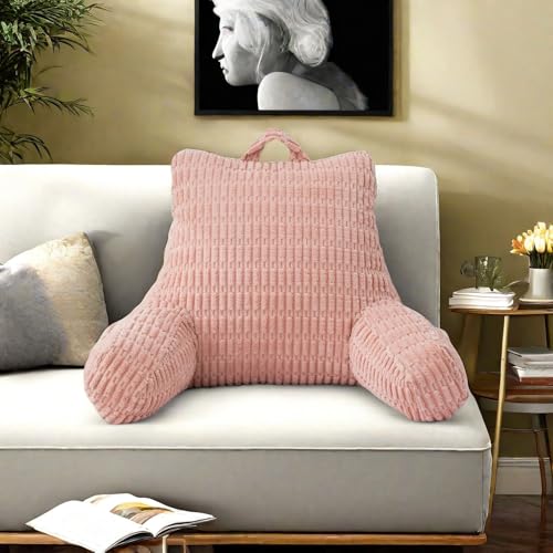 Adults Kids Teens Corduroy Backrest Reading Pillow with Arms