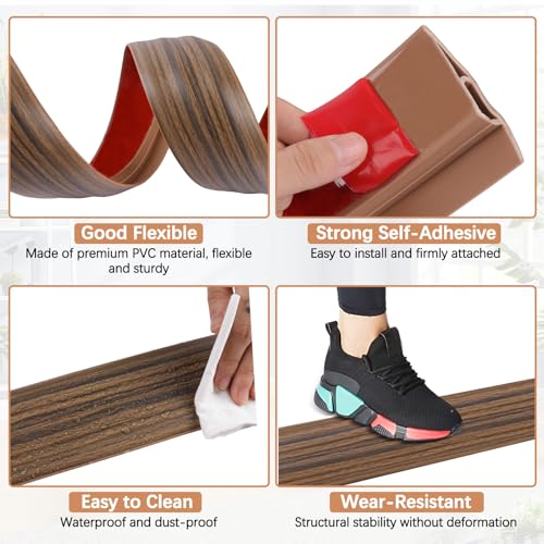 Vinyl Floor Transition Strip Self Adhesive Door Threshold Strip (6.6 Foot)